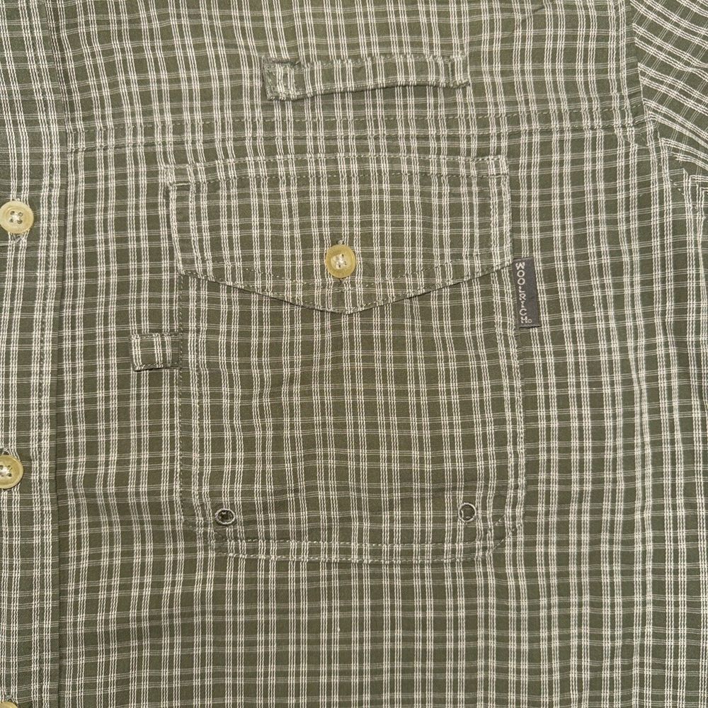 Woolrich Shirt Mens XL Green Plaid Vented Short Sleeve Fishing Hiking Camping - Picture 5 of 9